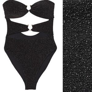 New! Victoria’s Secret Shimmer Cutout Bandeau One Piece Swimsuit 3689
